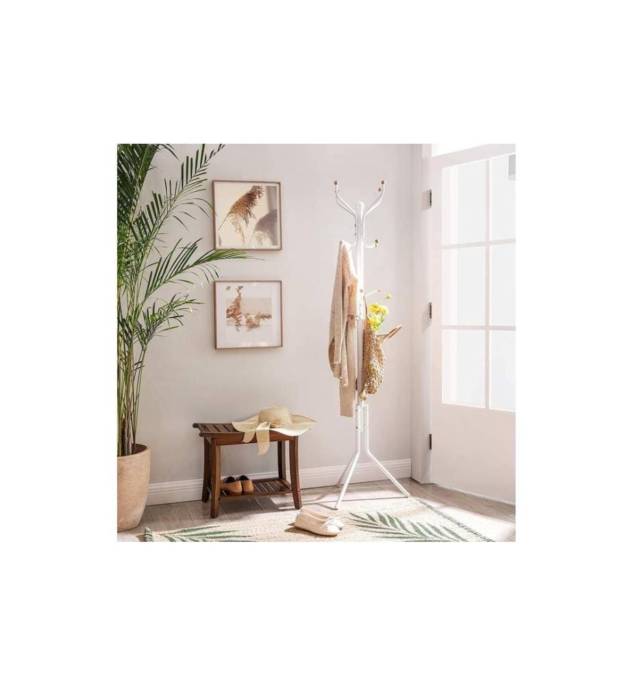 Songmics - Porte-manteau 182 cm, Blanc, Métal