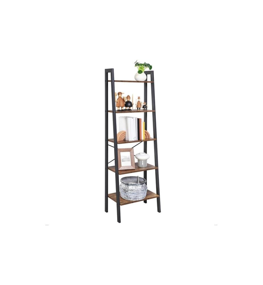 VASAGLE - Regal mit 5 Ebenen 56 x 172 cm, Braun/Schwarz