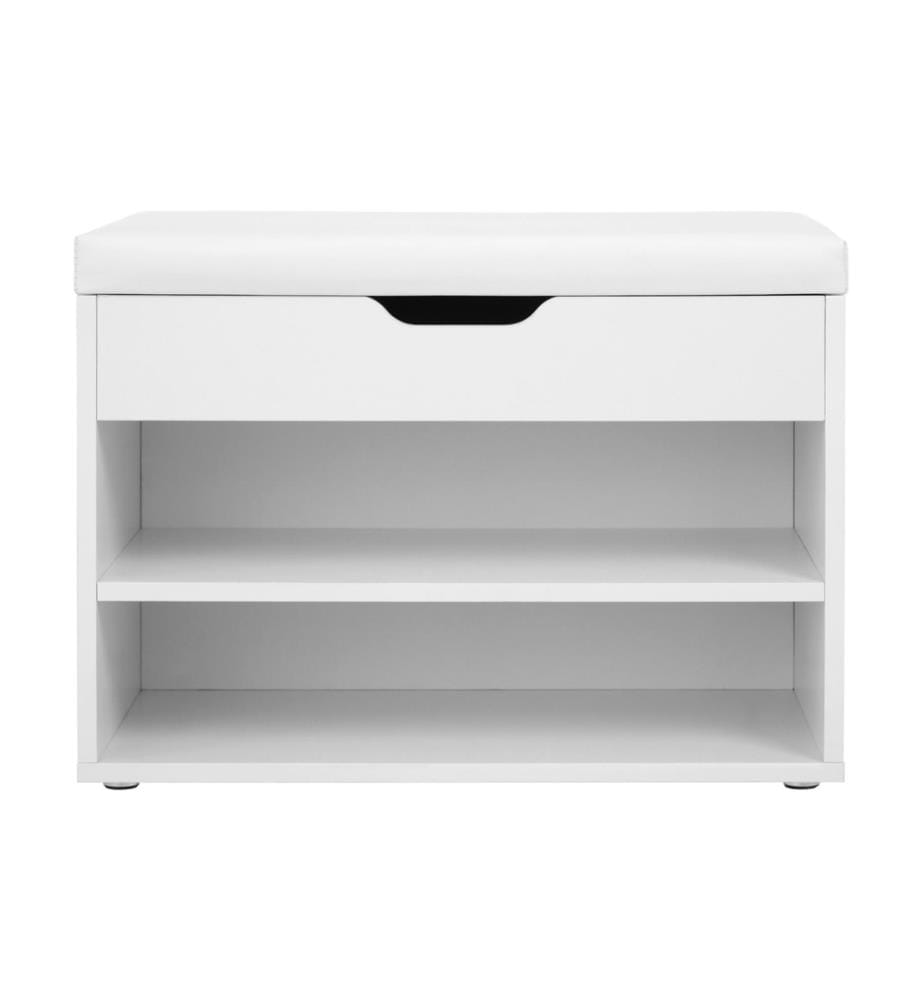VASAGLE - Schuhregal mit Polsterbank 60 x 44 cm, Weiss matt