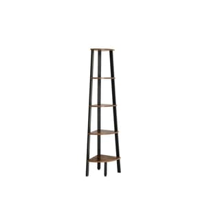 VASAGLE - Regal mit 5 Ebenen 34 x 159 cm, Dunkelbraun/Schwarz