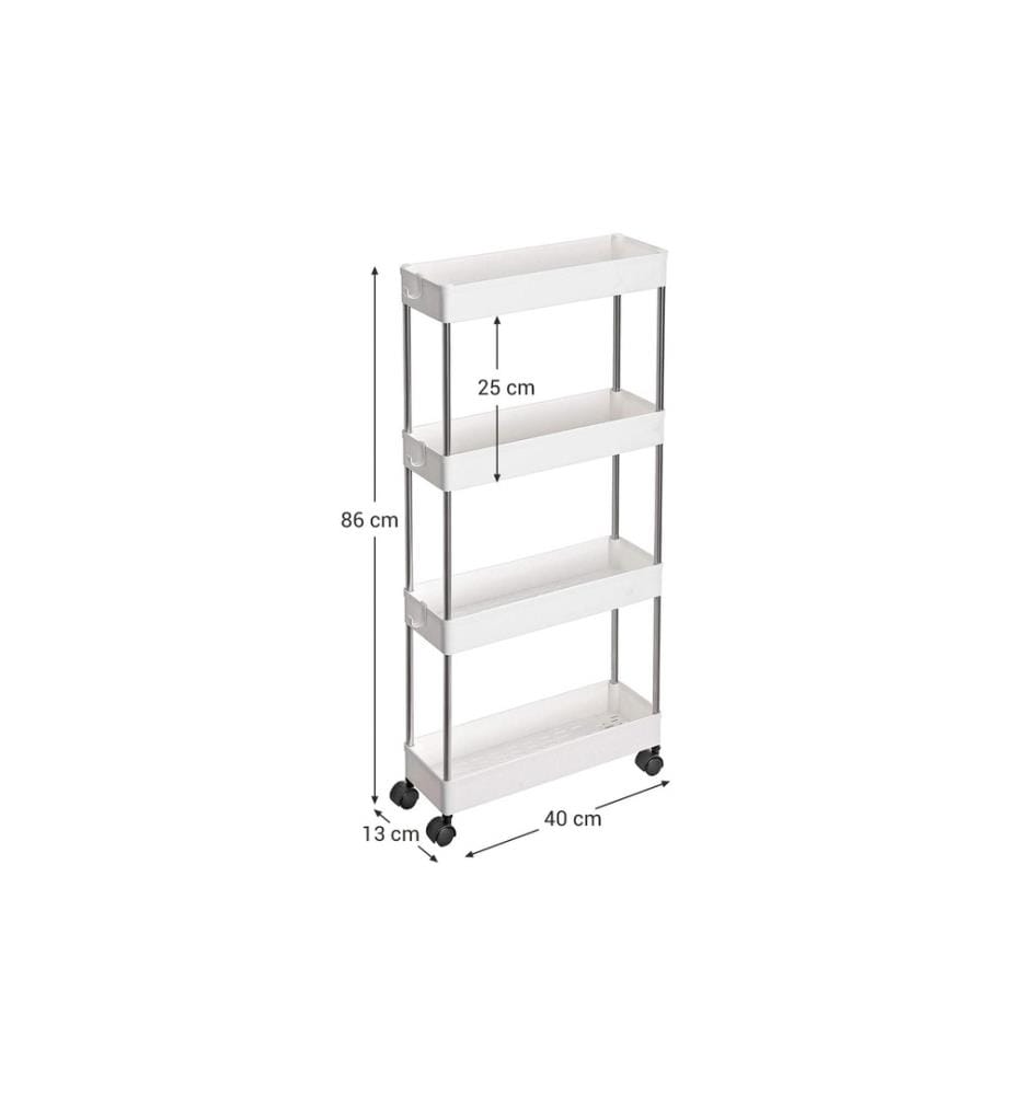 Songmics - Étagère sur roulettes, Blanc