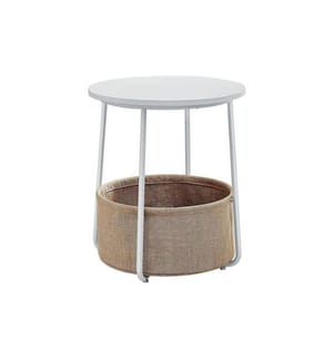 Songmics - Table d'appoint avec panier Nature/Blanc