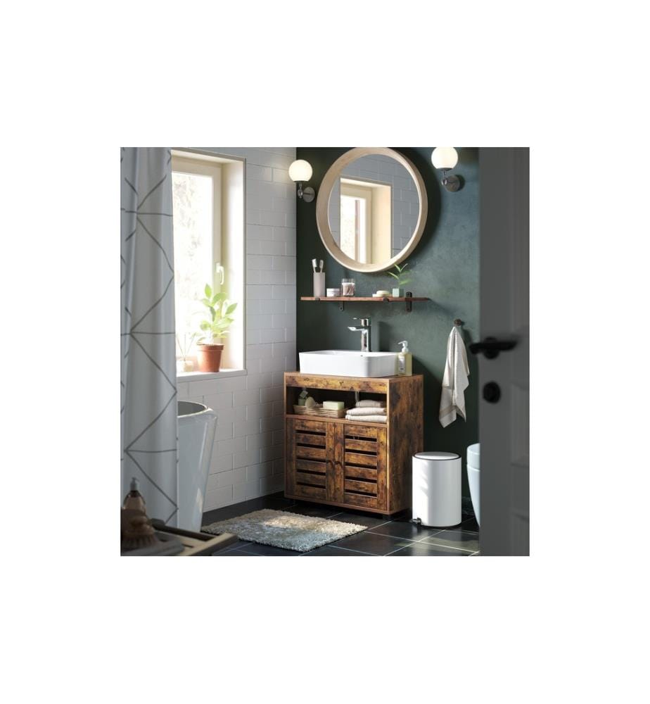 VASAGLE - Waschbeckenunterschrank 60 x 63 cm, Braun