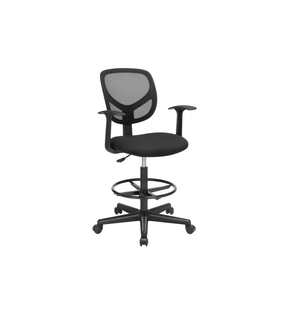 Songmics - Chaise de bureau avec accoudoirs et piétement, noir