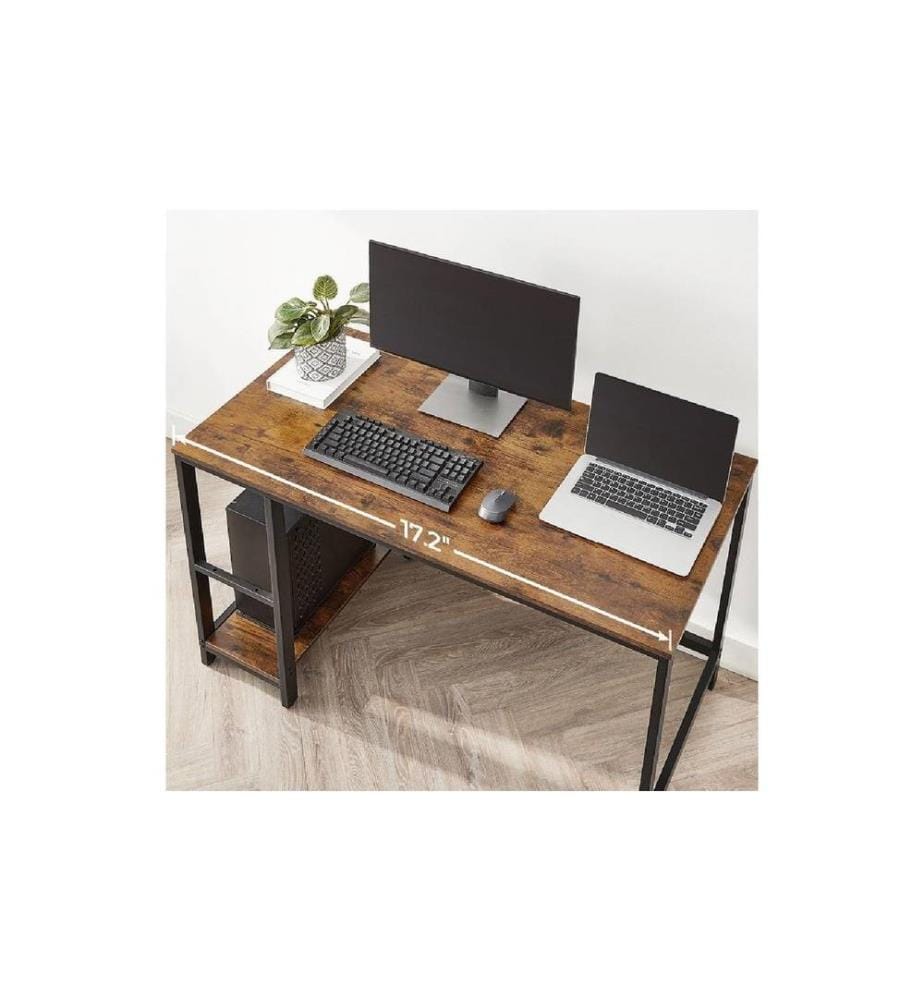 Songmics - Table LWD47X Brun vintage-noir