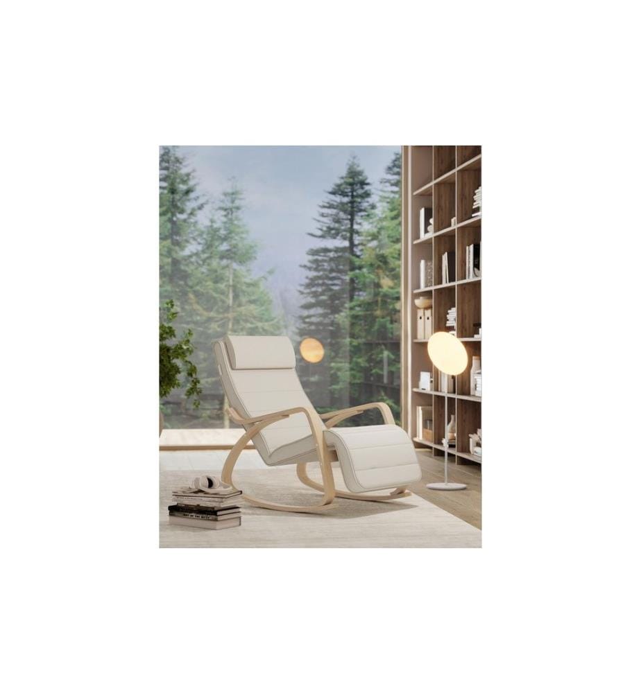 Songmics - Schaukelstuhl 91 cm x 115 cm, Beige