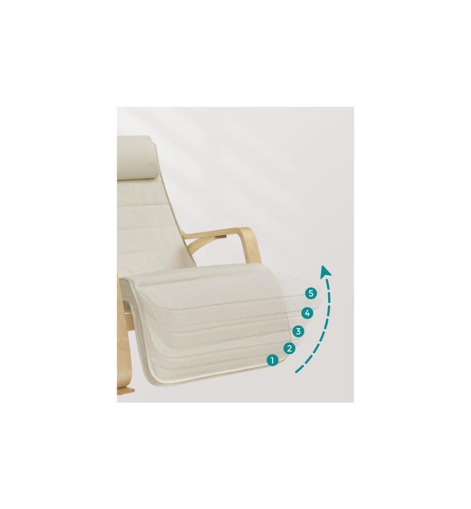 Songmics - Schaukelstuhl 91 cm x 115 cm, Beige
