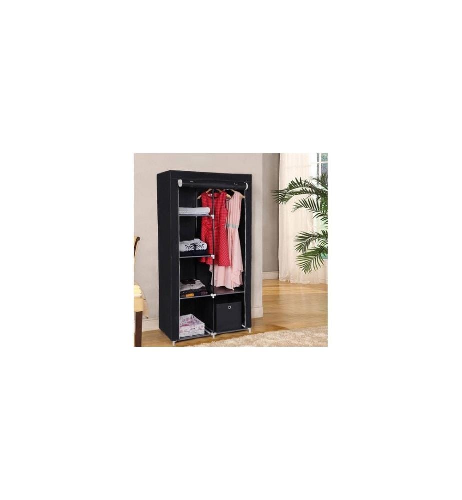 Songmics - Regal mit Rolltür 88 x 45 x 170 cm, Schwarz