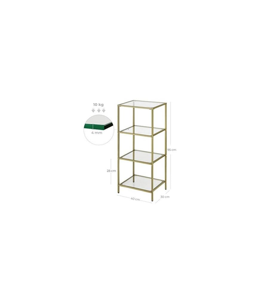 VASAGLE - Regal 40 x 30 x 95 cm, Gold