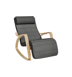 Songmics - Chaise à bascule 91 cm x 115 cm, Noir