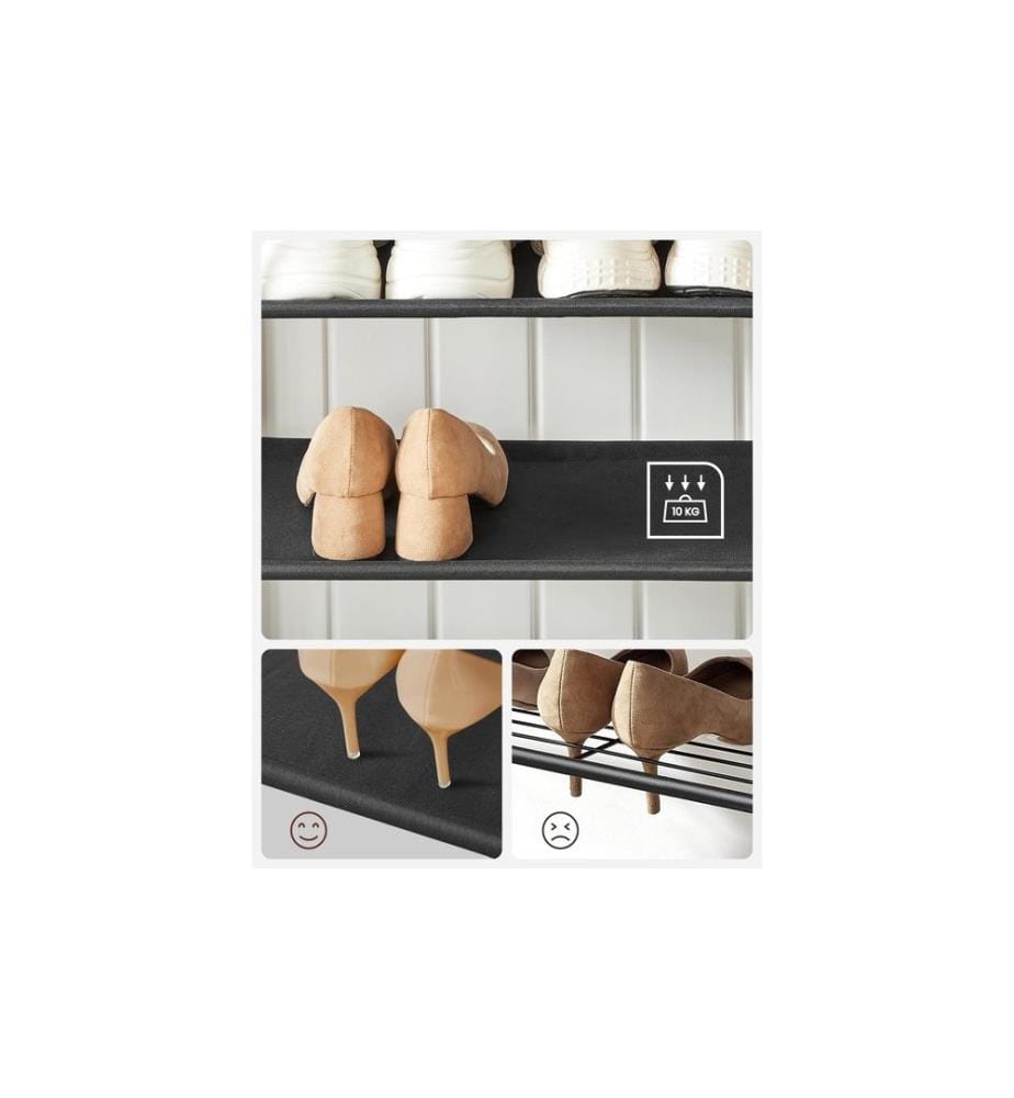 VASAGLE - Garderobe 32.2 x 64 x 180 cm, Braun/Schwarz