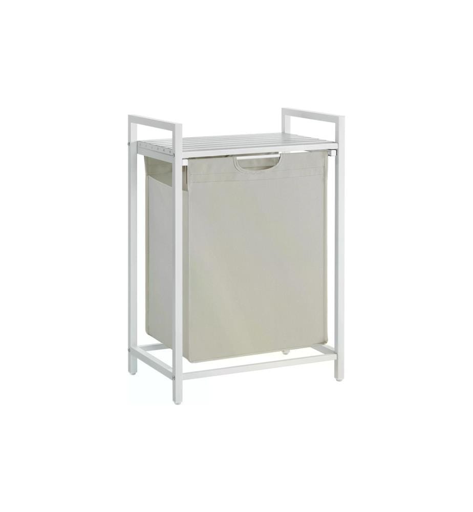 VASAGLE - Wäschekorb  mit Ablage 65 l, Weiss