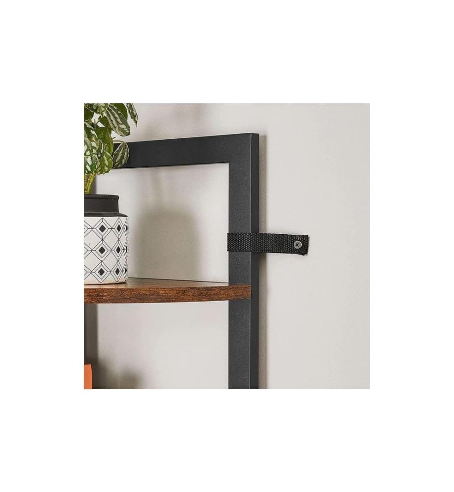 VASAGLE - Regal mit 5 Ablagen 30 x 150 cm, Braun/Schwarz