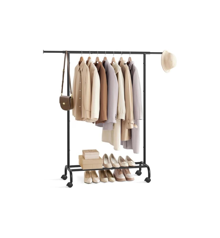 Songmics - Porte-manteau barre extensible Noir