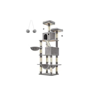 Feandrea - Arbre à chat XXL 206 cm, Gris/Beige