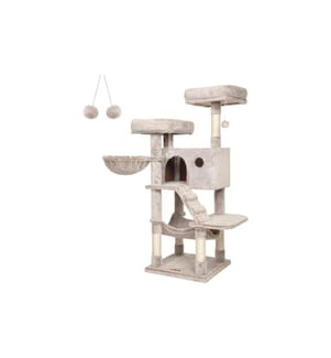 Feandrea - Arbre à chat avec housse souple 135 cm, marron clair