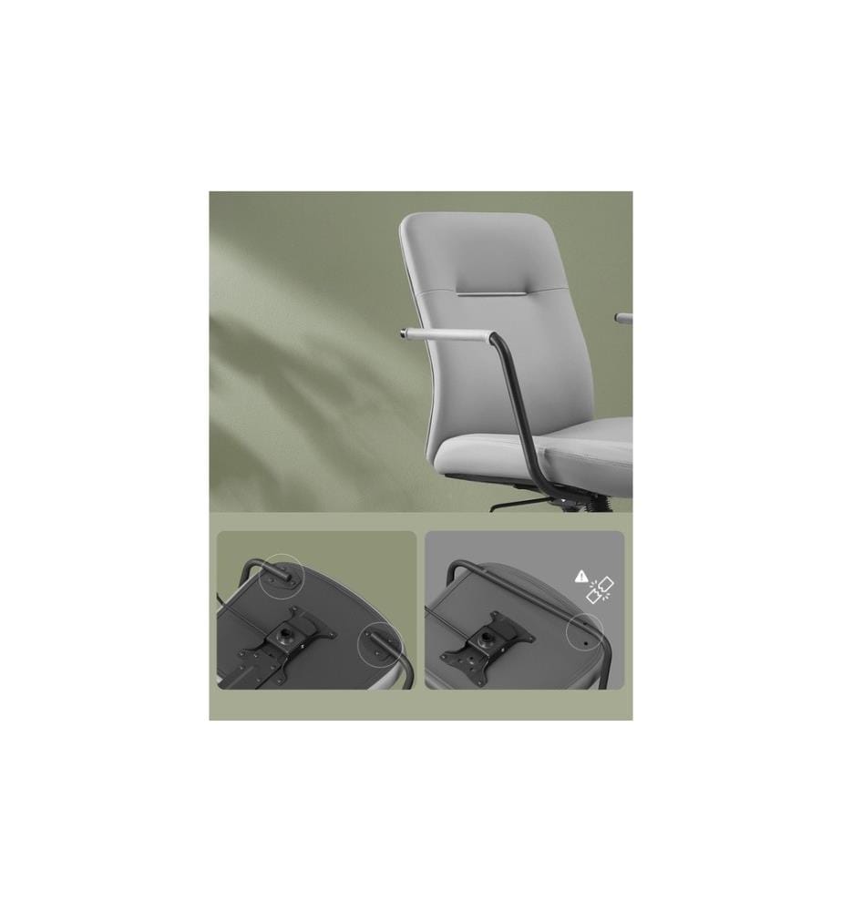 Songmics - Chaise de bureau avec dossier rembourré et accoudoirs, Gris