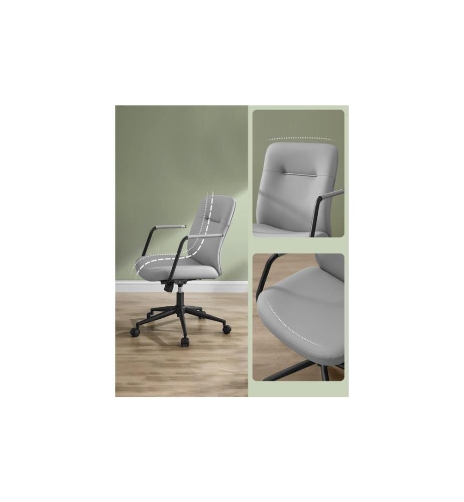 Songmics - Chaise de bureau avec dossier rembourré et accoudoirs, Gris
