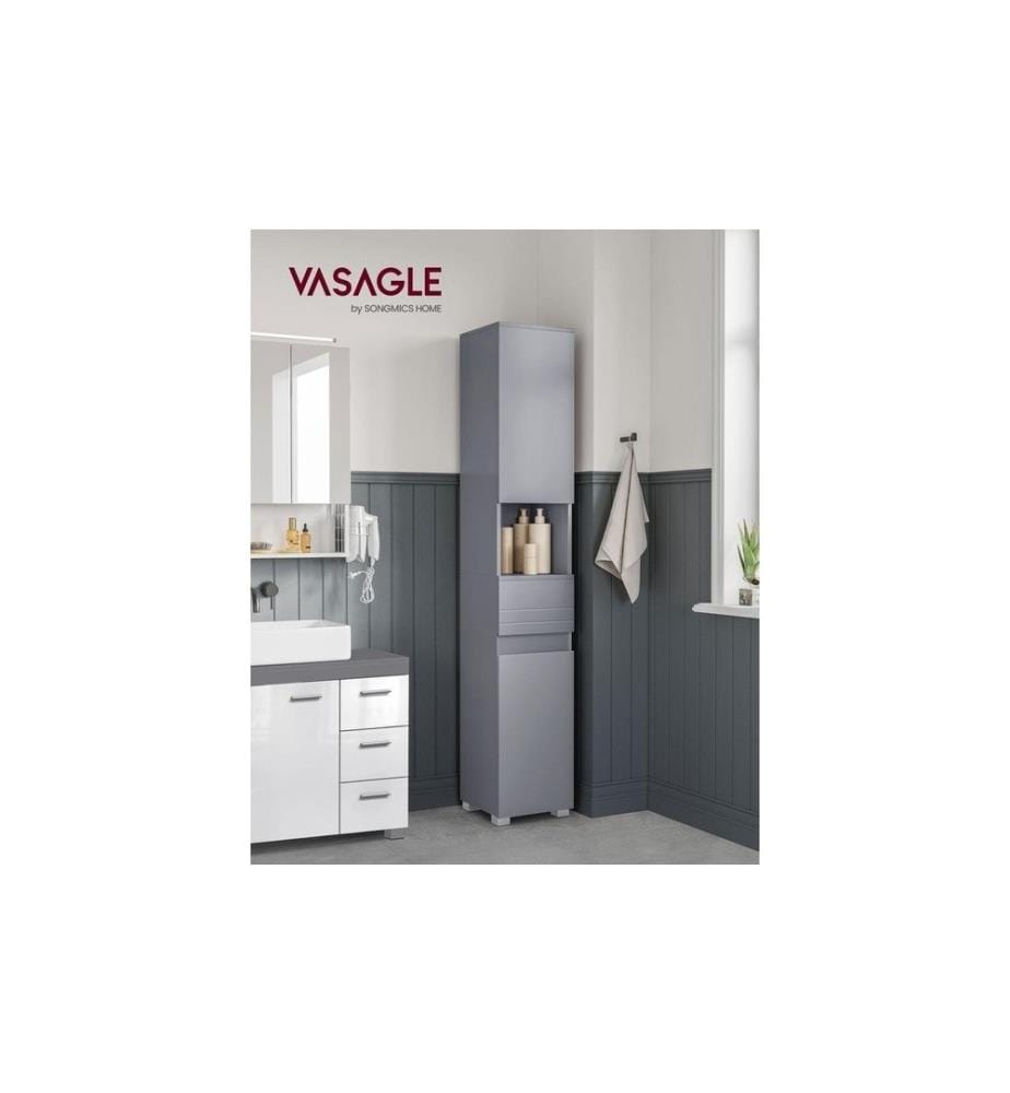 VASAGLE - Badezimmerregal 30 x 170 cm, Grau