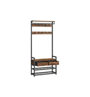 VASAGLE - Vestiaire avec étagère à chaussures 80 cm x 181 cm, Brun