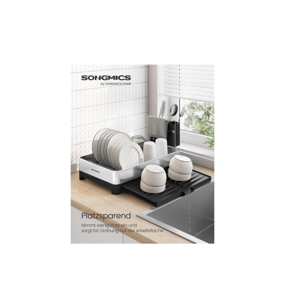 Songmics - Abtropfgitter Schwarz/Silber