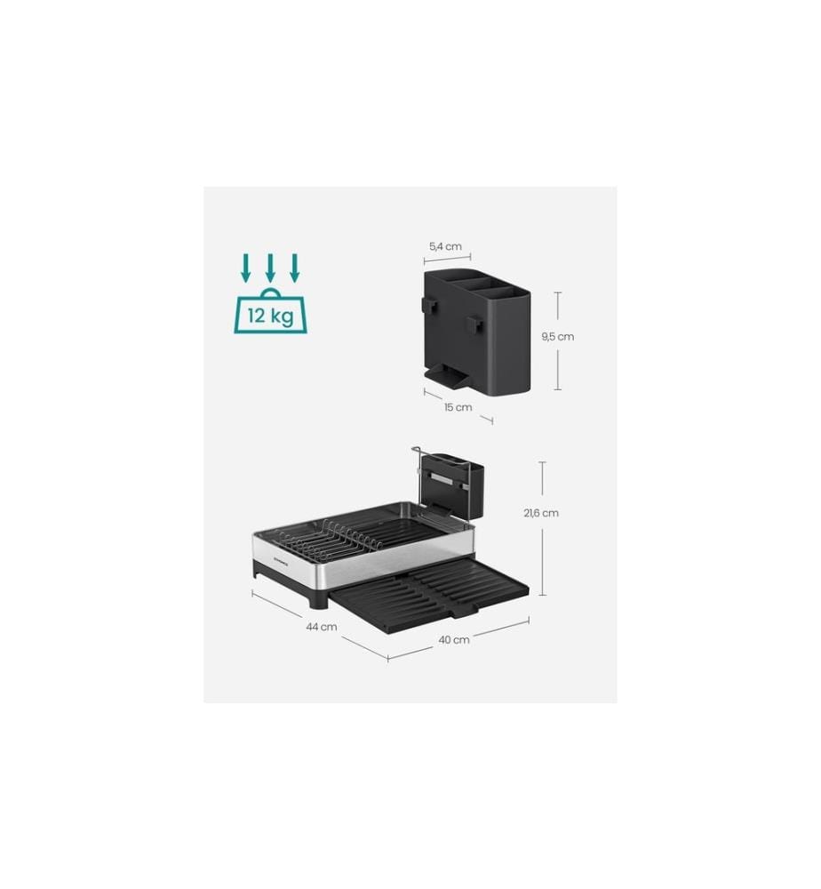 Songmics - Abtropfgitter Schwarz/Silber
