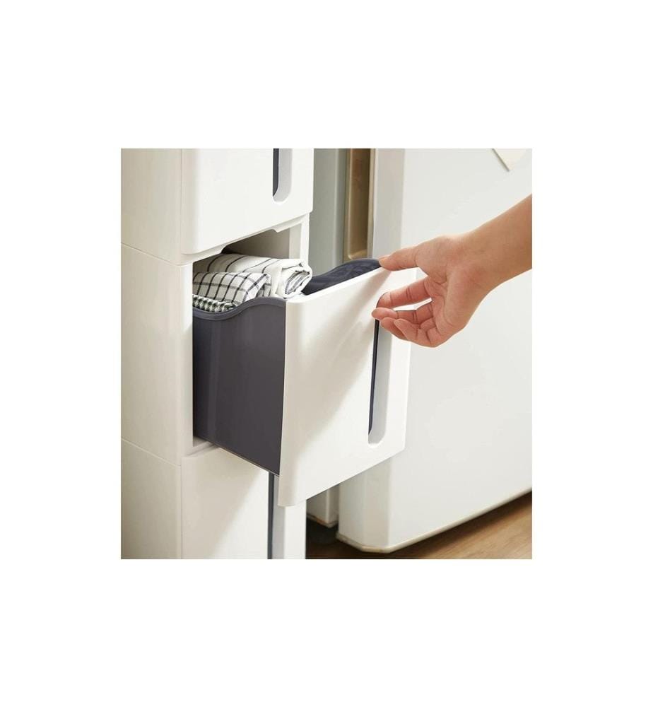Songmics - Étagère de niche sur roulettes 17 x 83 x 45 cm, Blanc