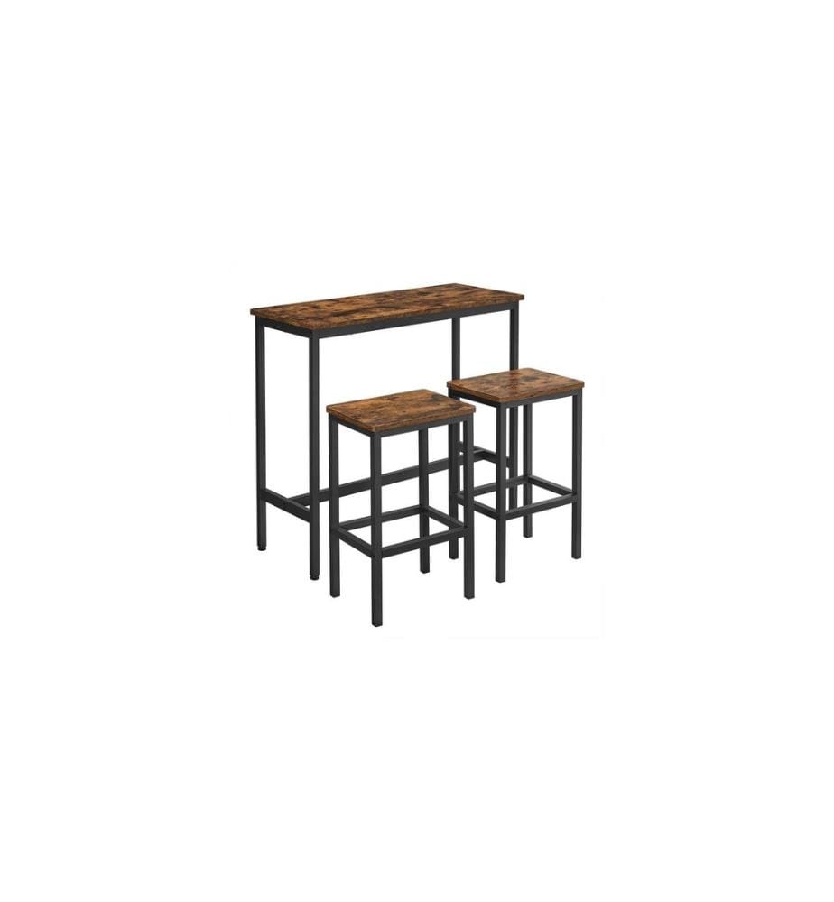 VASAGLE - Bartisch 40/90 x 65 cm/100 cm, Braun/Schwarz