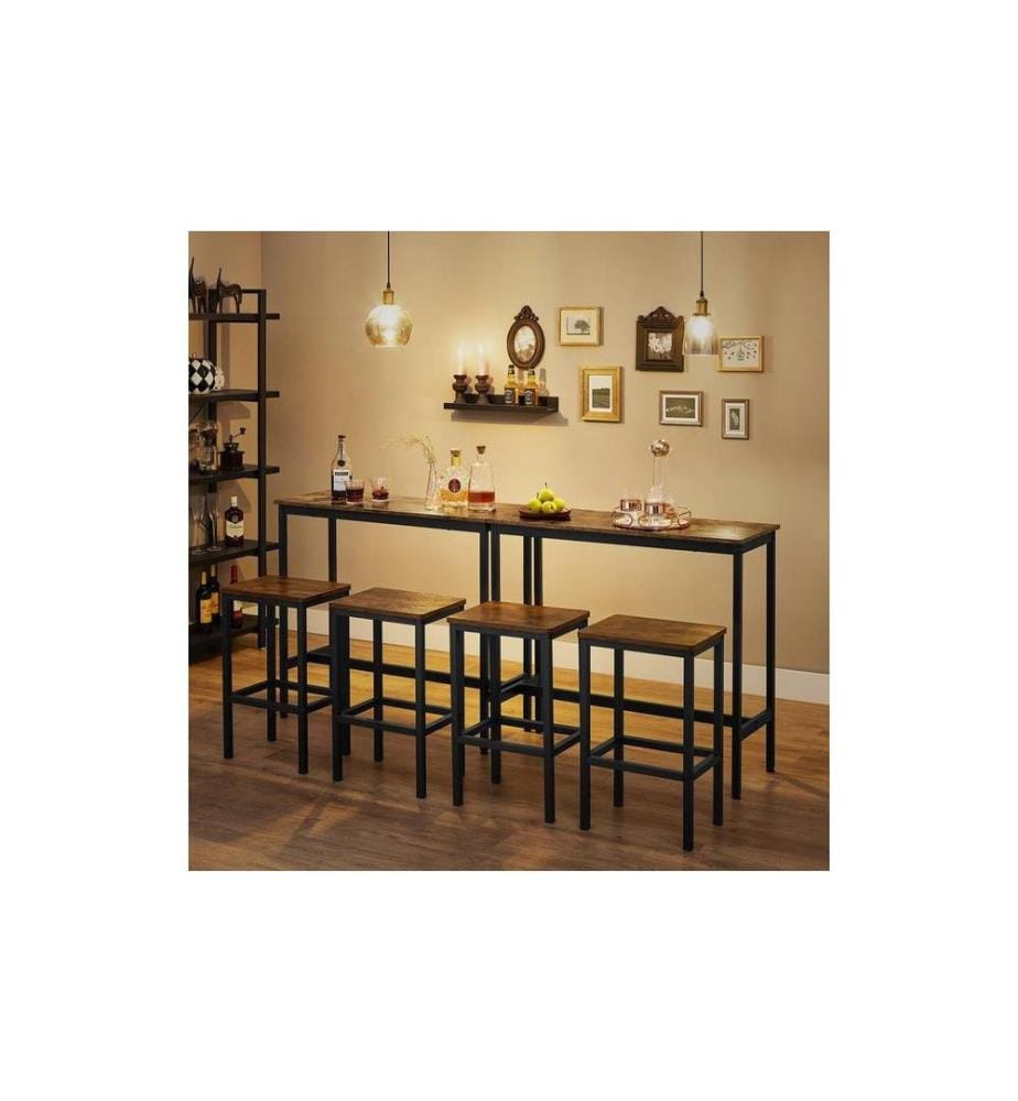 VASAGLE - Bartisch 40/90 x 65 cm/100 cm, Braun/Schwarz