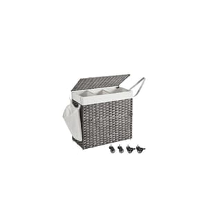 Songmics - Panier à linge sur roulettes 140 l, Gris