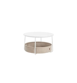 VASAGLE - Table basse 75 x 45 cm, Beige/Blanc