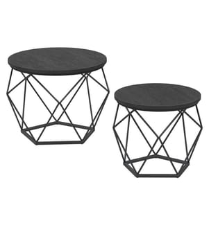 VASAGLE - Set de 2 tables basses 40/50 x 36 cm/40 cm, Noir