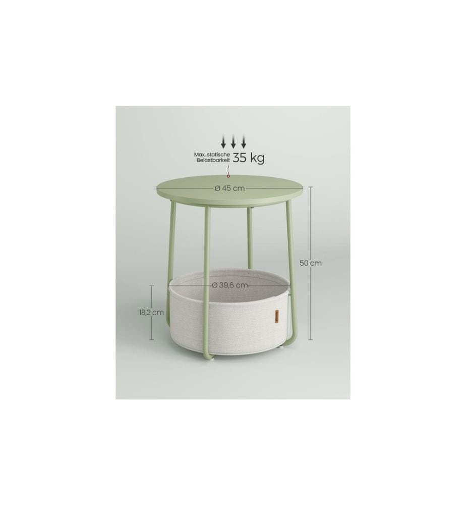 VASAGLE - Table basse 45 x 51 cm, Vert