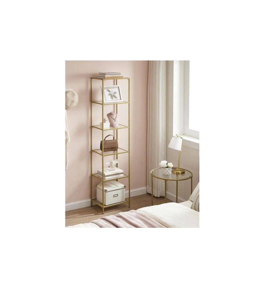 VASAGLE - Regal 5 Ablagen 40 x 177.3 cm, Gold