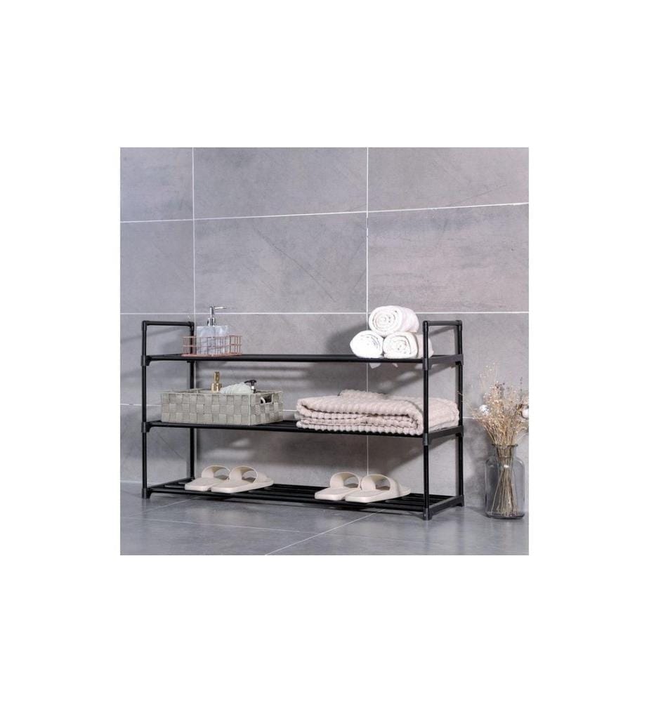 Songmics - Schuhregal aus Metall 92 x 54 cm, Schwarz