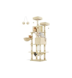 Feandrea - Arbre à chat beige sable 60 x 50 x 206 cm