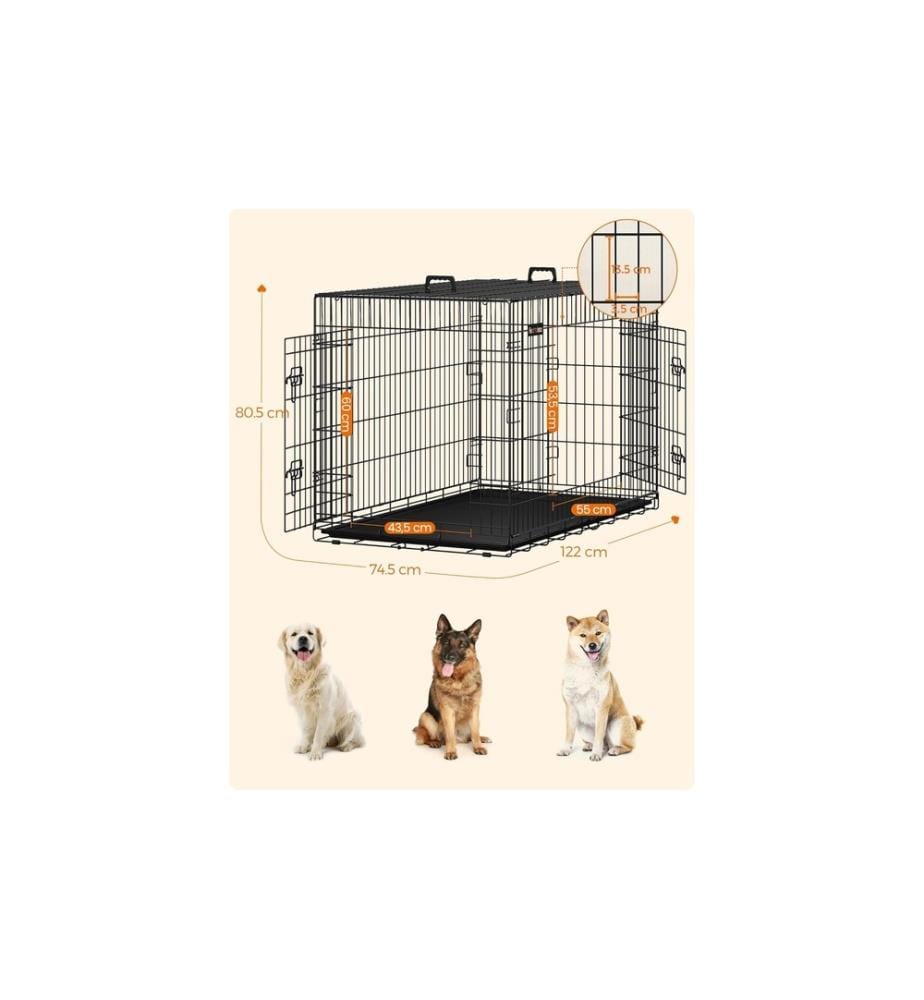 Feandrea - Transportbox für Hunde 122 x 74.5 x 80.5 cm