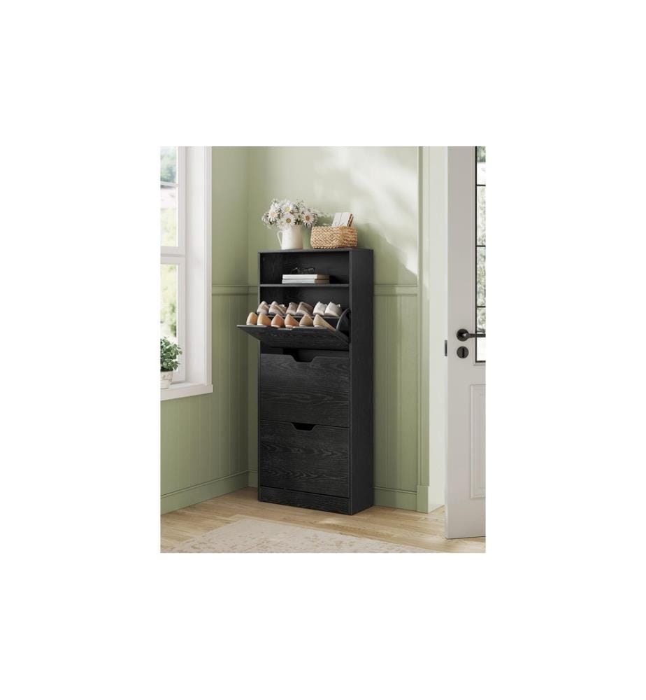 VASAGLE - Armoire à chaussures 60 x 24 x 139 cm, noir
