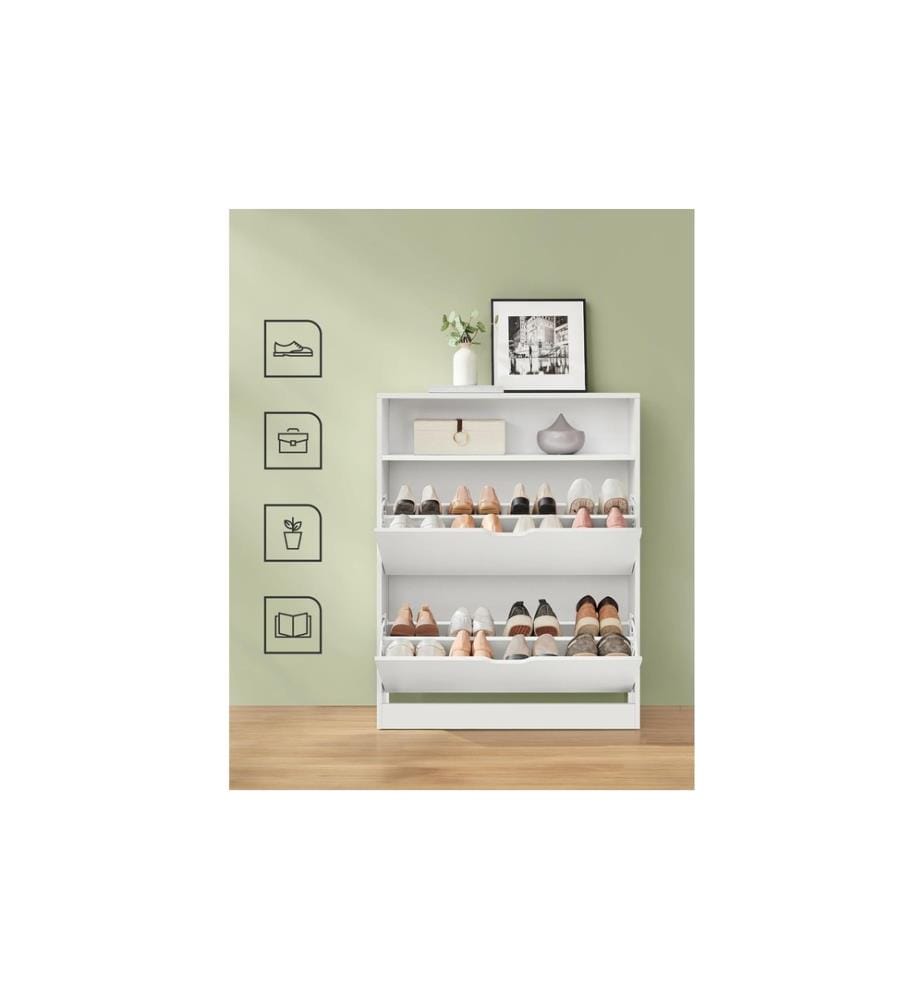 VASAGLE - Armoire à chaussures 80 x 24 x 102 cm, blanc