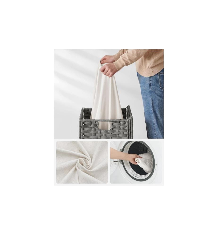 Songmics - Corbeille à linge 90 L, gris
