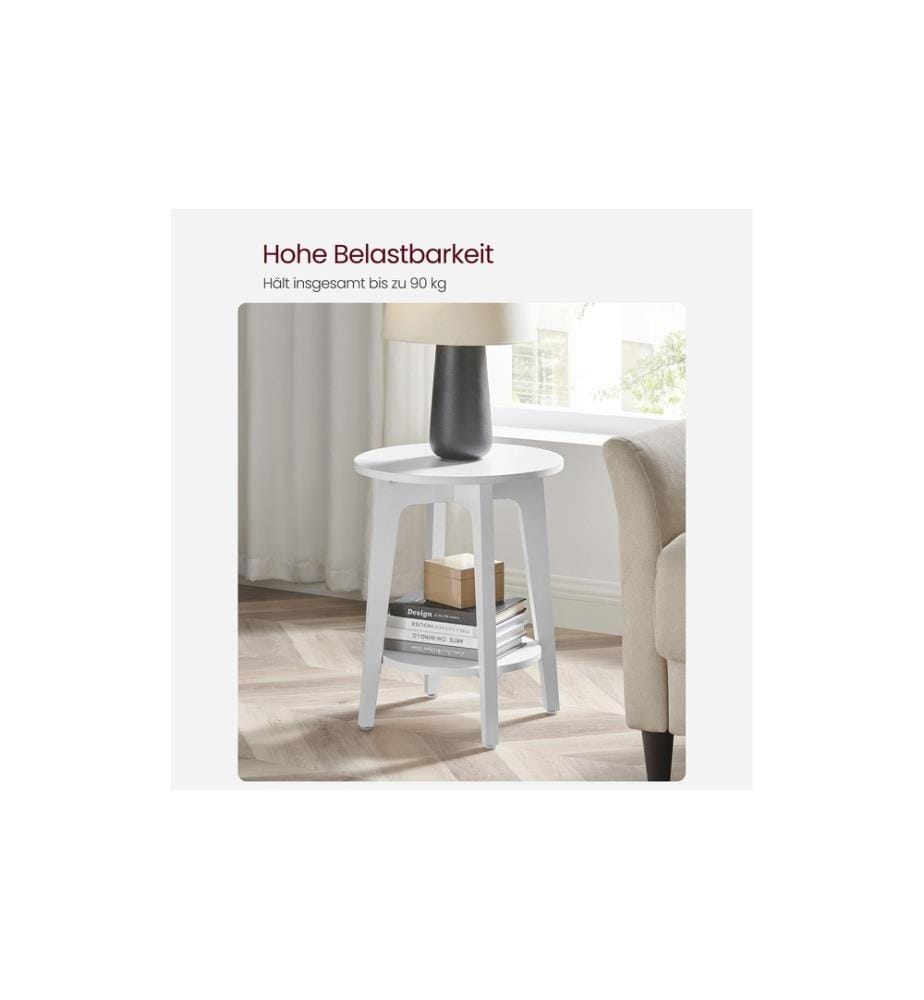 VASAGLE - Table d'appoint 40 x 50 cm, blanc