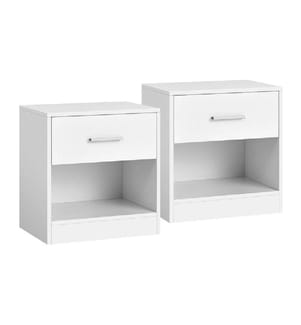 VASAGLE - Table de nuit 39 x 27.6 x 41 cm, blanc, lot de 2