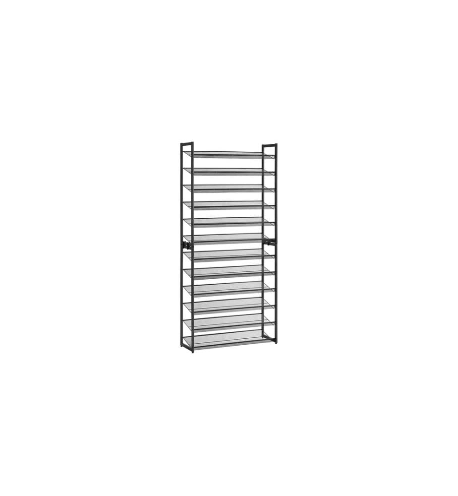 Songmics - Schuhregal 92.3 x 221.4 cm, Schwarz