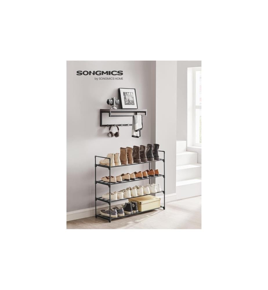 Songmics - Étagère à chaussures 92 x 74 cm, Noir