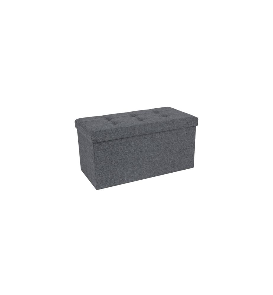 Songmics - Coffre-siège Ottomane avec espace de rangement 76 x 38 cm, Gris