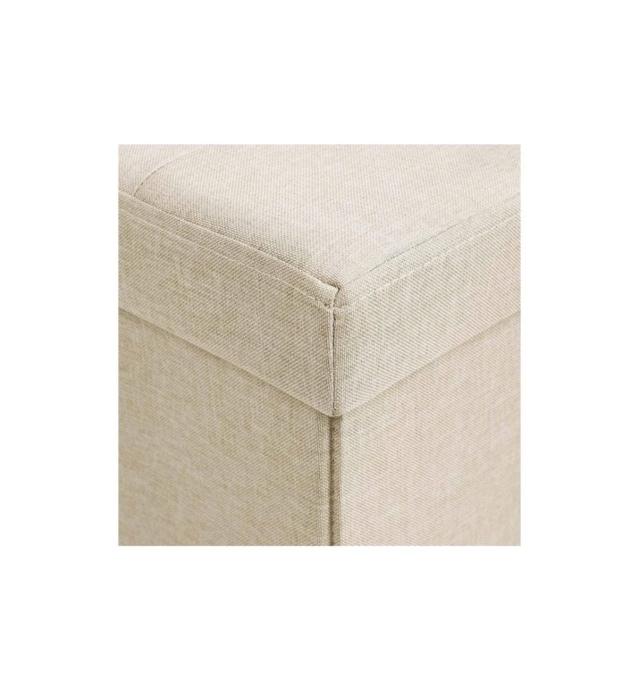 Songmics - Coffre-siège Ottomane avec espace de rangement 110 x 38 cm, Beige
