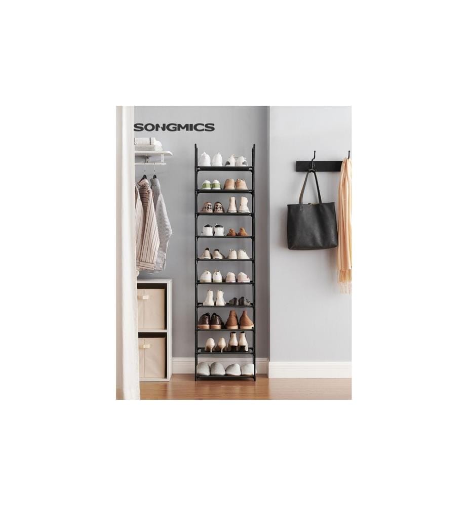 Songmics - Étagère à chaussures 45 x 173 cm, Noir