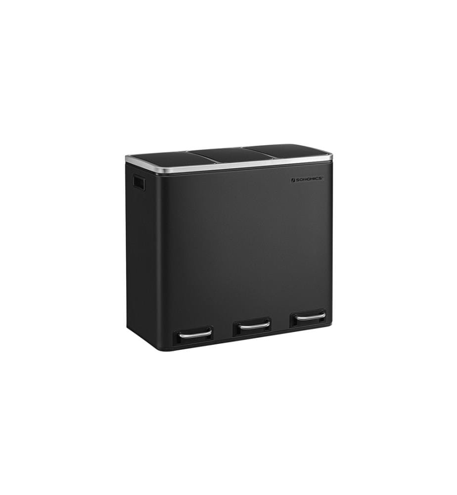 Songmics - Treteimer 3 x 18 L, Schwarz