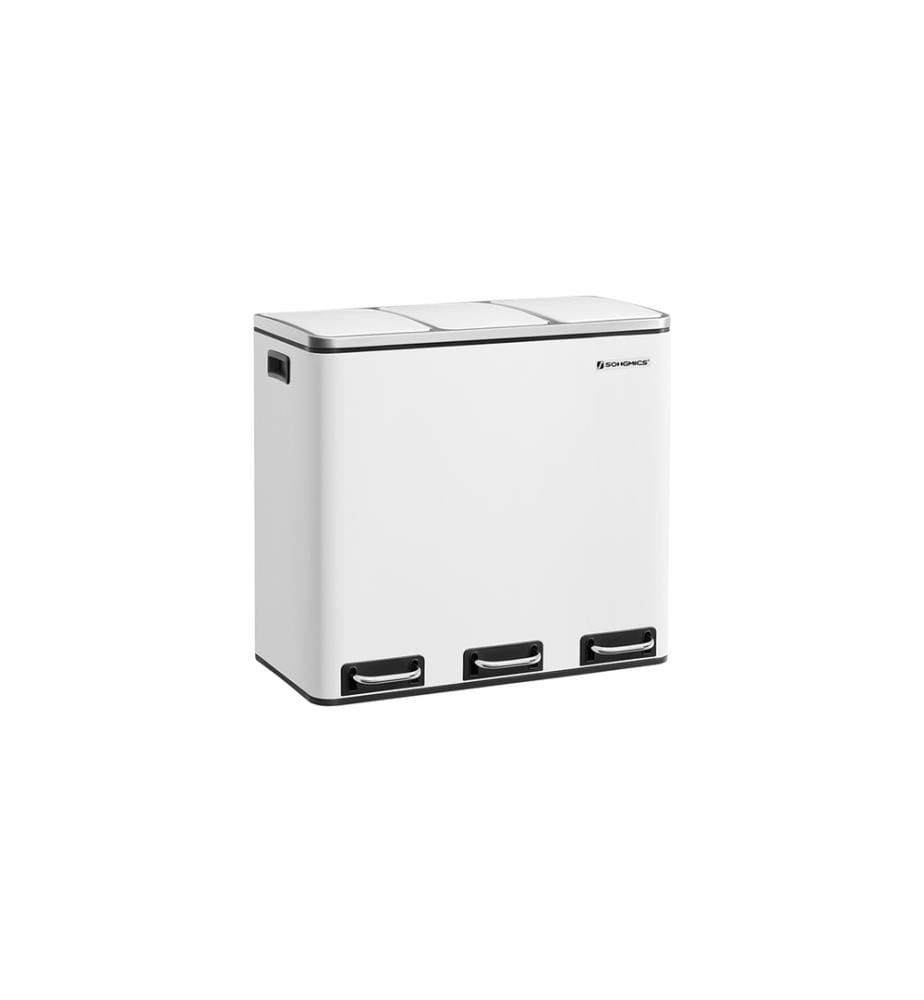 Songmics - Treteimer 3 x 18 L, Weiss