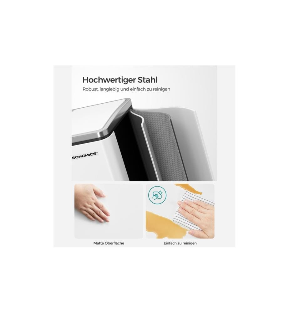 Songmics - Treteimer 3 x 18 L, Weiss